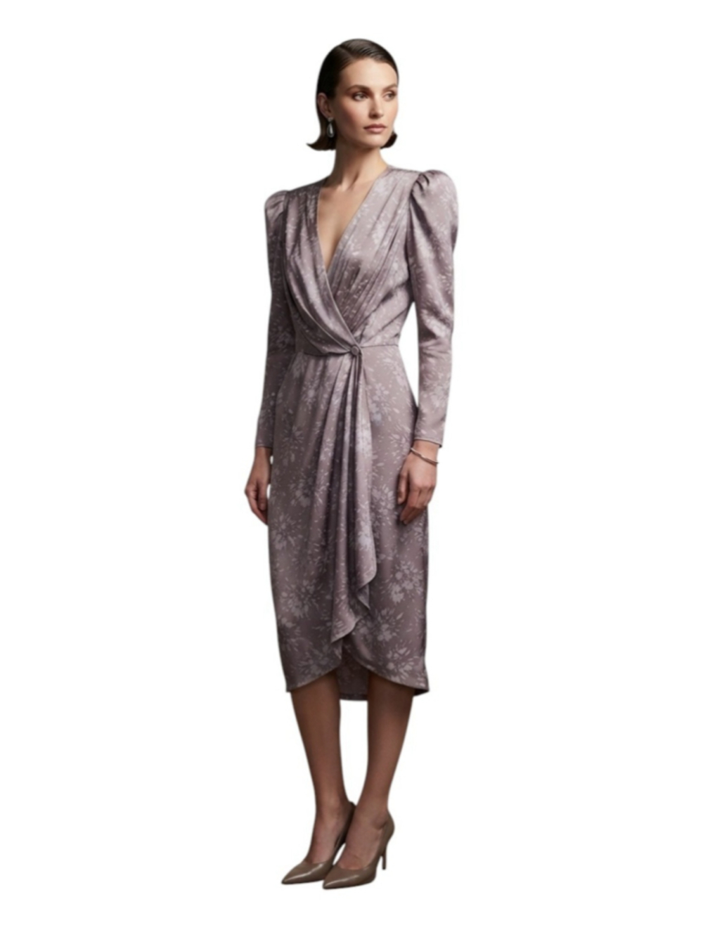 Wayne Clark Vintage Silk Draped Wrap Dress Size US 2 CDN 4 Light Purple